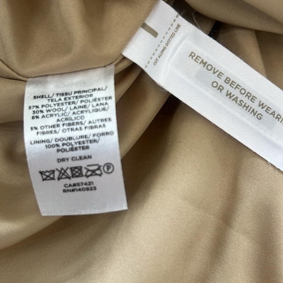 Loft Plaid Wool Blend Shirt Tail Coat. Size Small - Picture 6 of 8